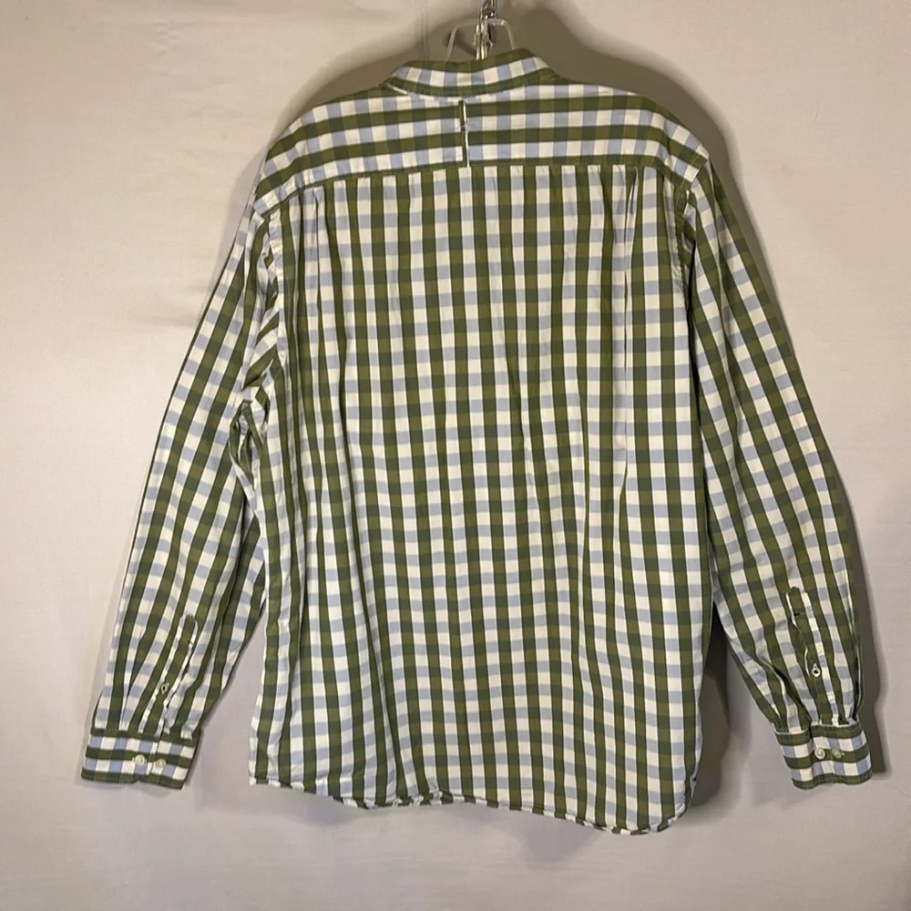 Banana Republic Green and Blue Button Up Shirt Men Size XL